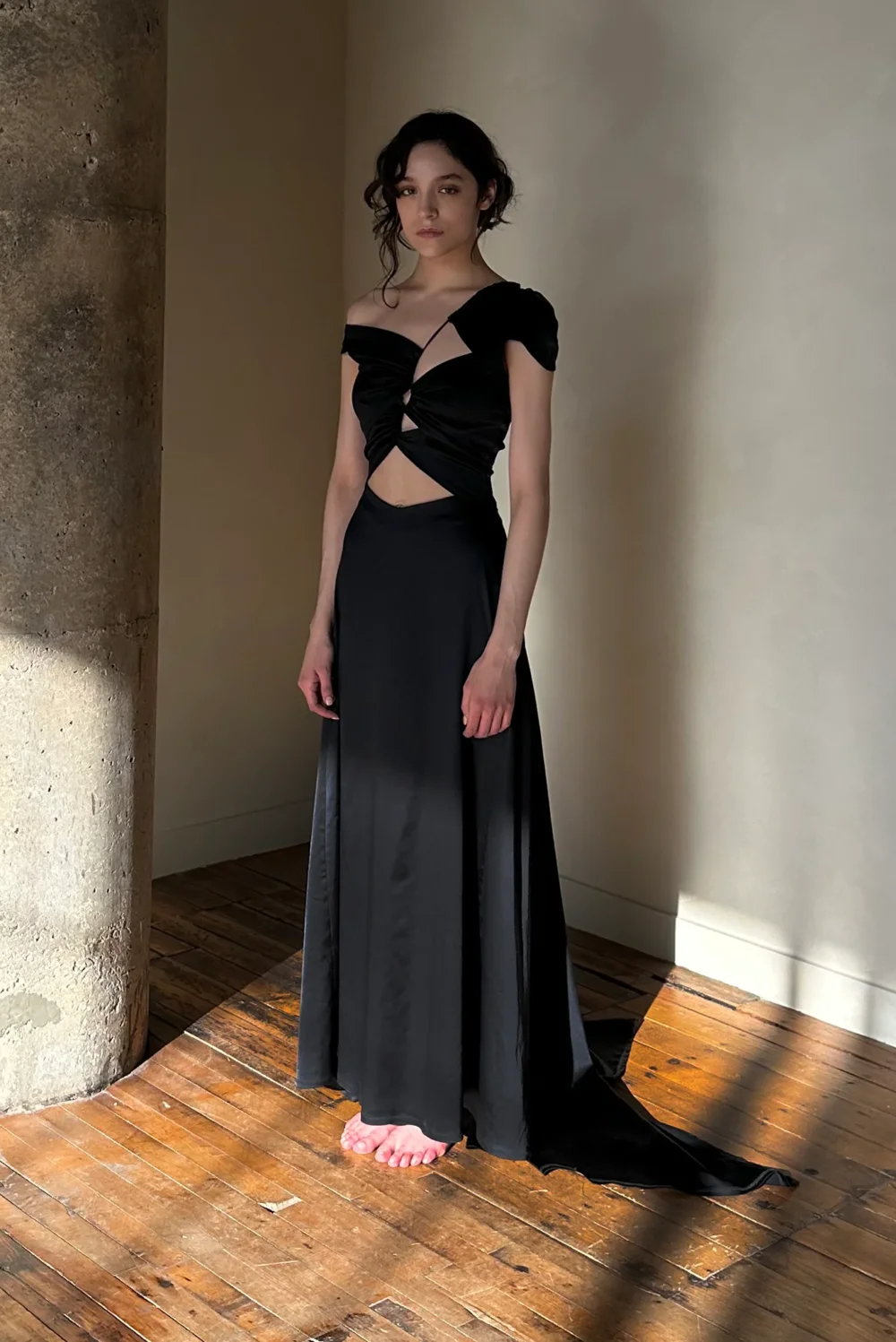 Sid Neigum - Inverse Tension Cutout Gown - Black