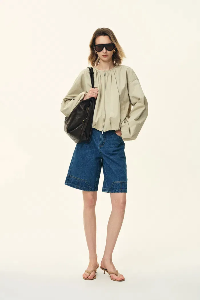 Yvonne Carpenter Denim Shorts in Deconstructed Tailoring - 2