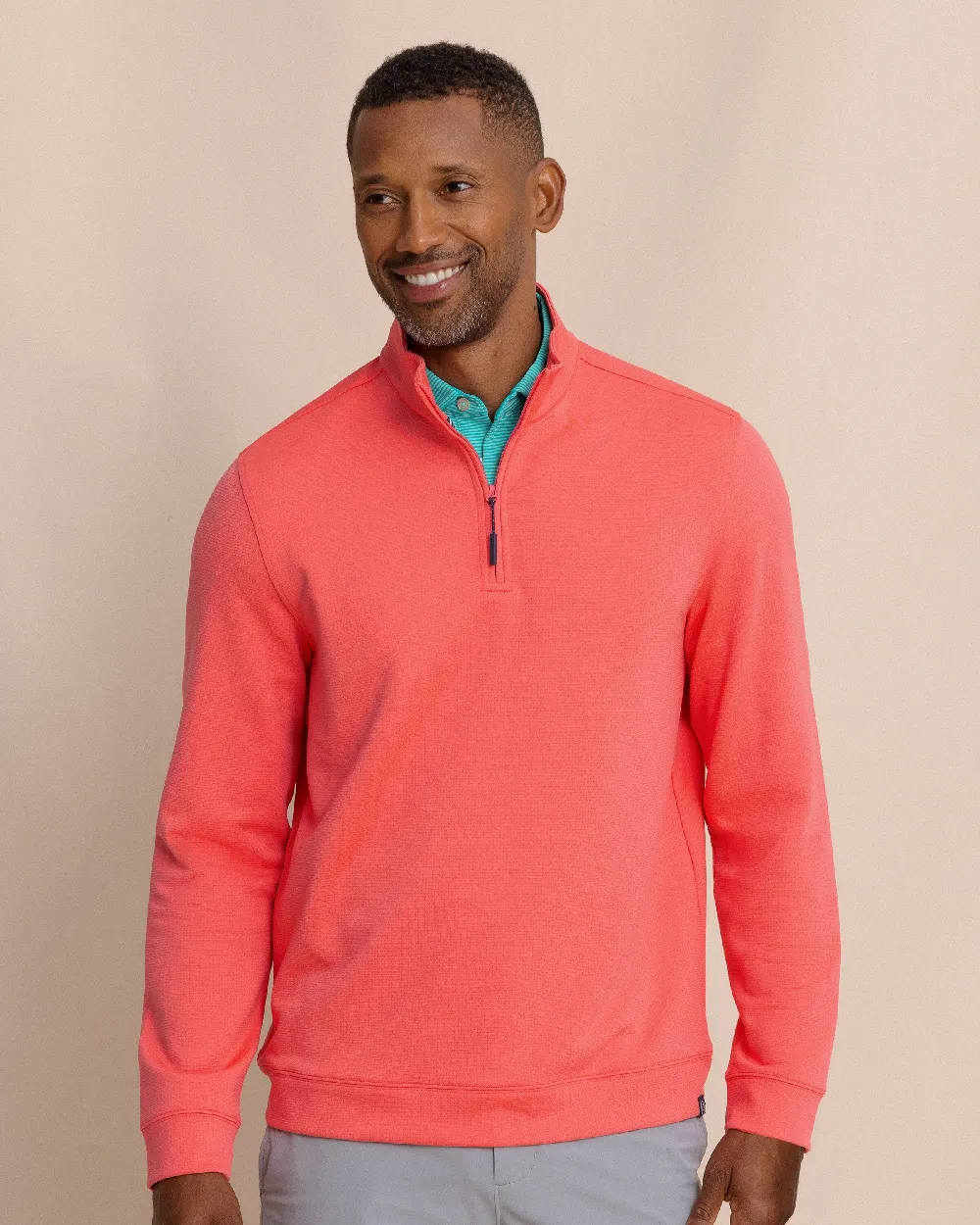 Schooner Quarter Zip - Sunkist Coral