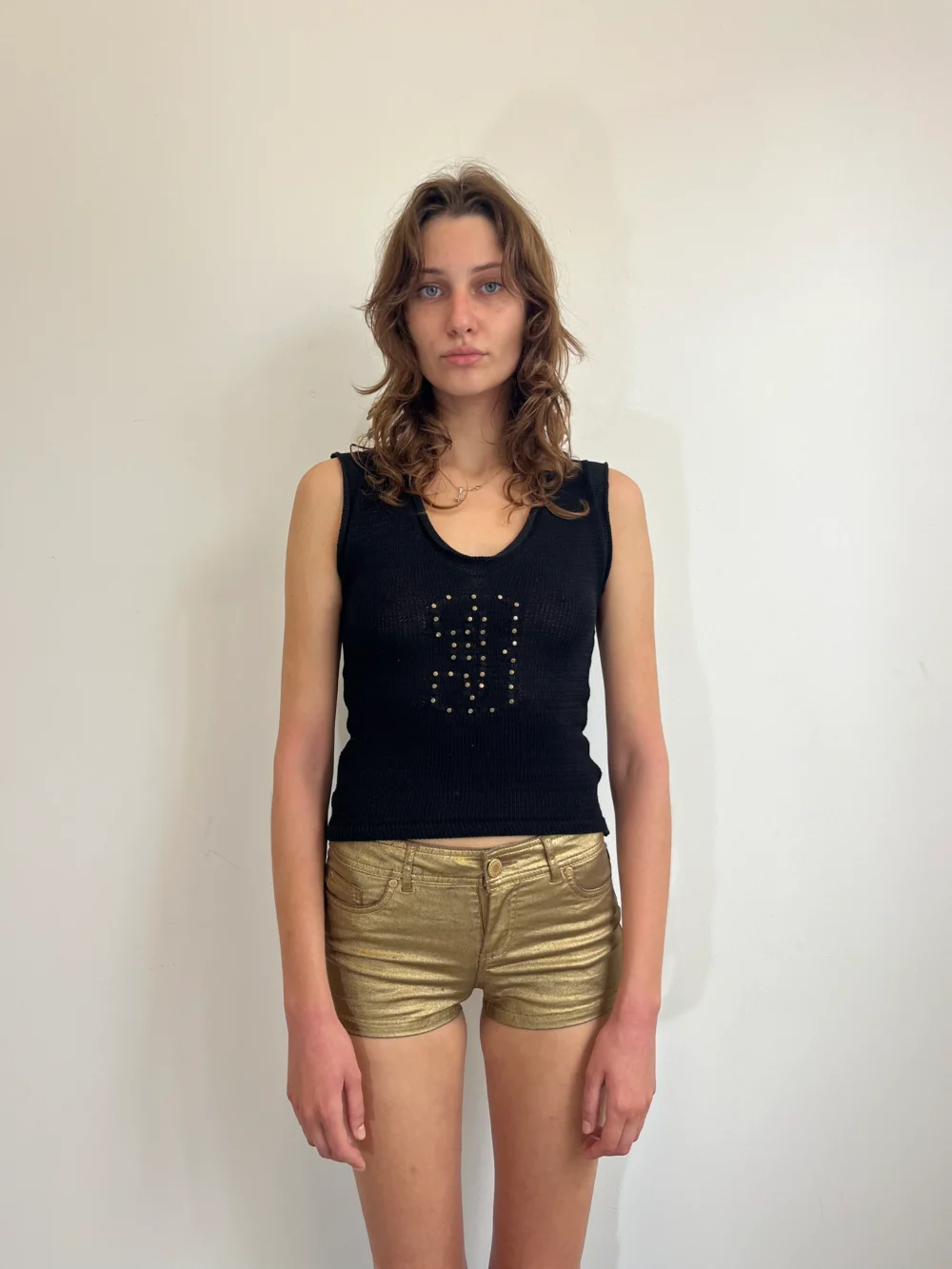 Black studded tank top - 5