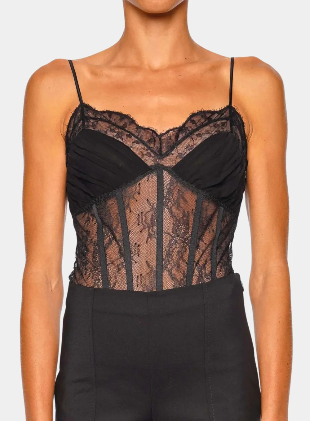 SIMKHAI | Angelina Lace Bustier Bodysuit