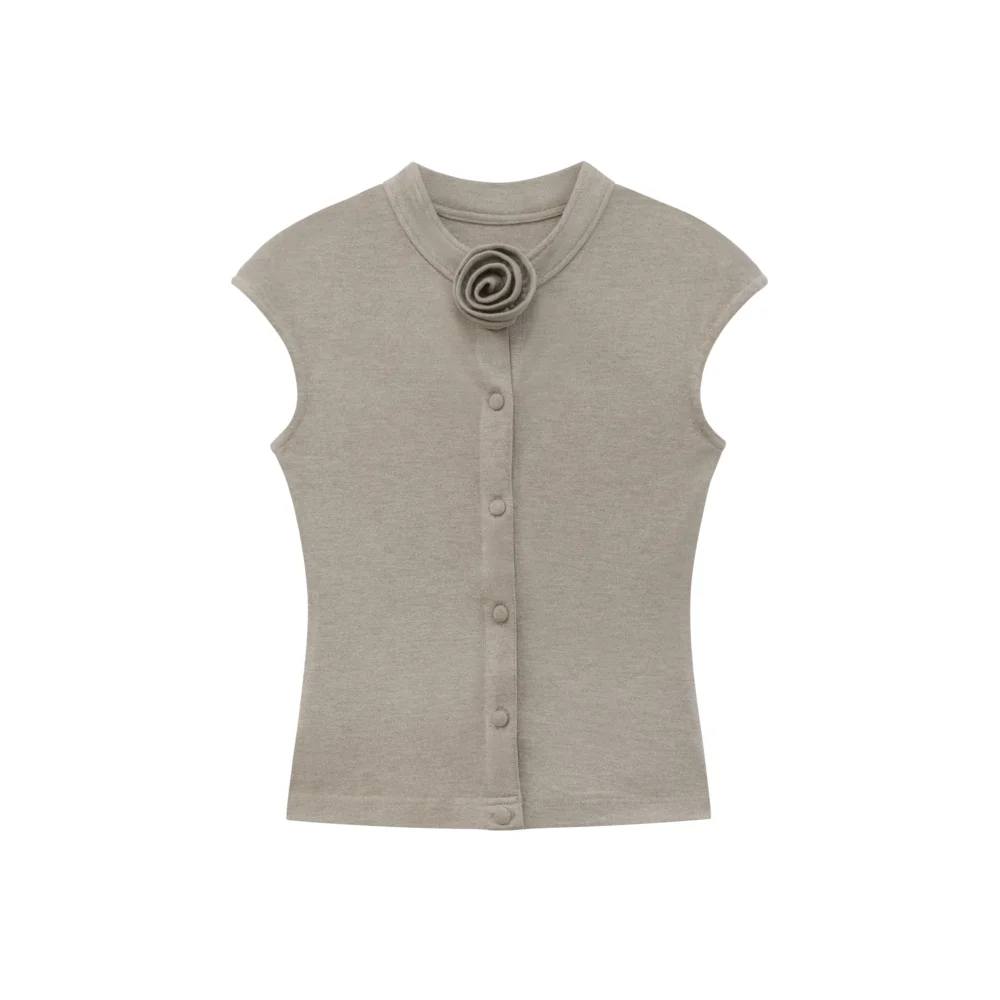 TARI ROSY—COLLARLESS TOP - 2