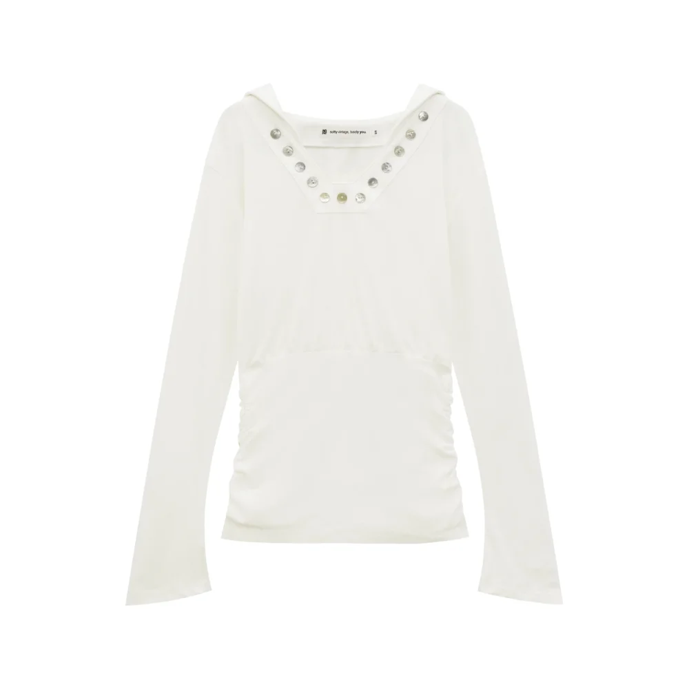 LORA PEARL LINE—MARINE COLLAR BLOUSE