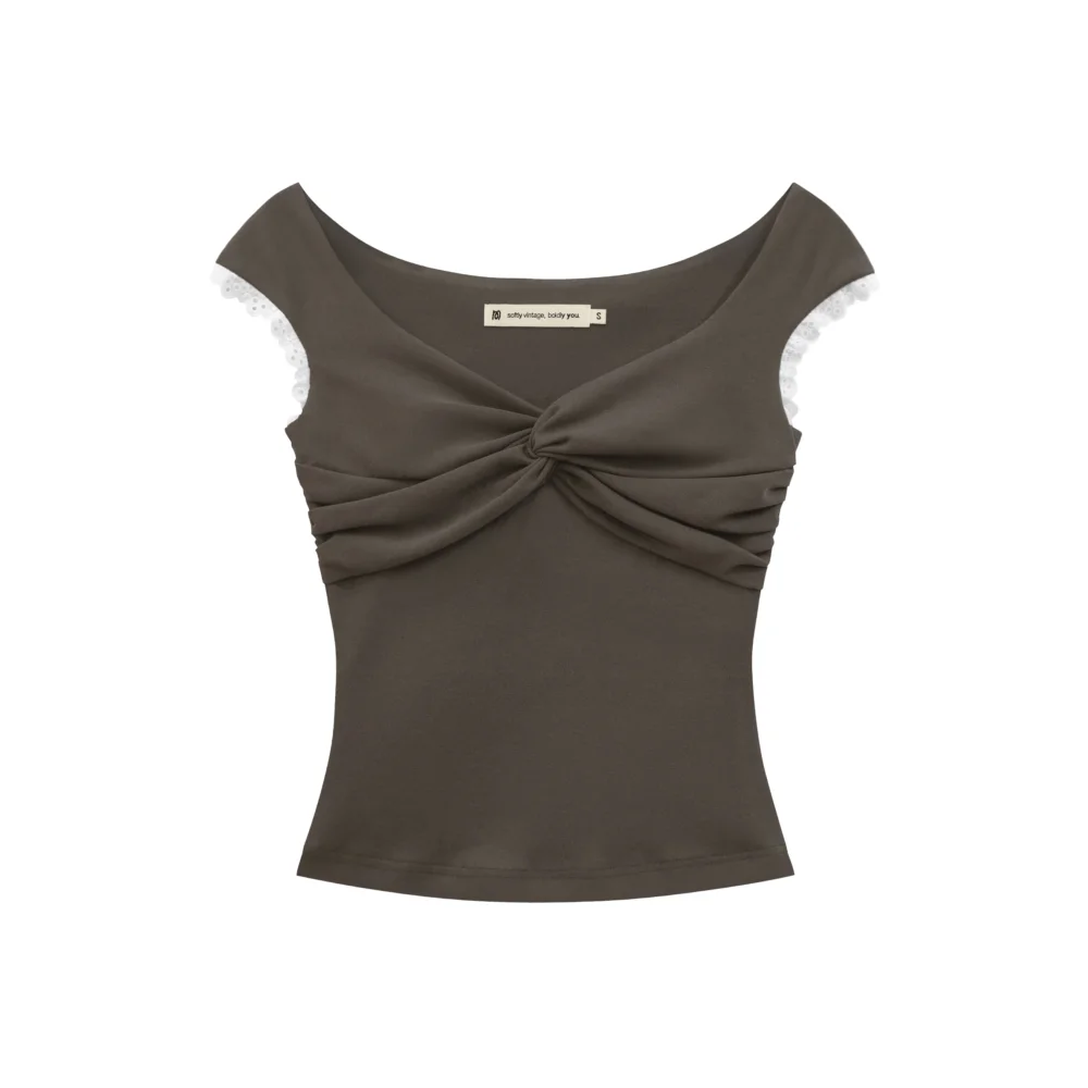 MILA LACE—DRAPED TOP