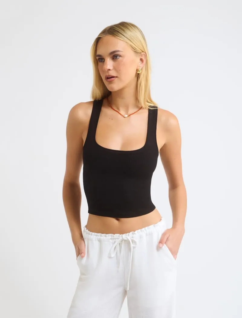 Classic Ribbed Tank | Black - 2