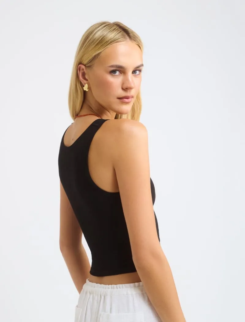 Classic Ribbed Tank | Black - 3