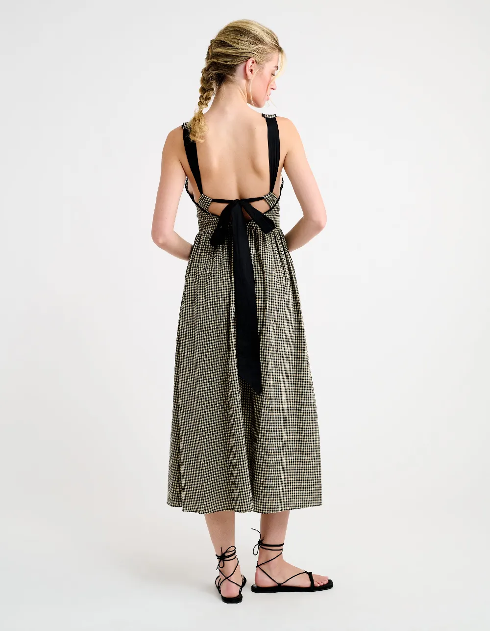Toulouse Midi Dress | Black Gingham