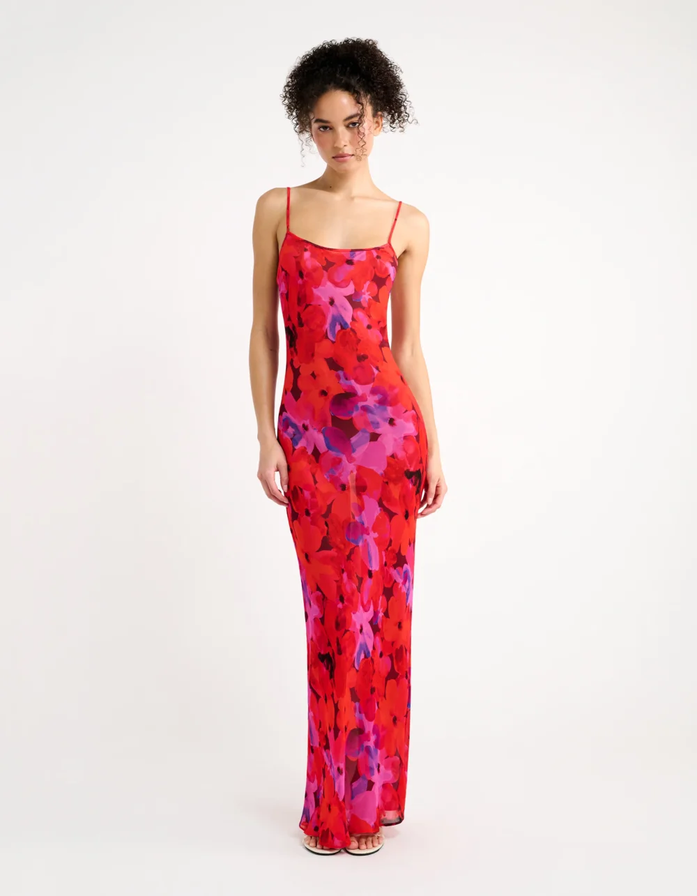 Vintage Slip Maxi Dress | Watercolor Pansy