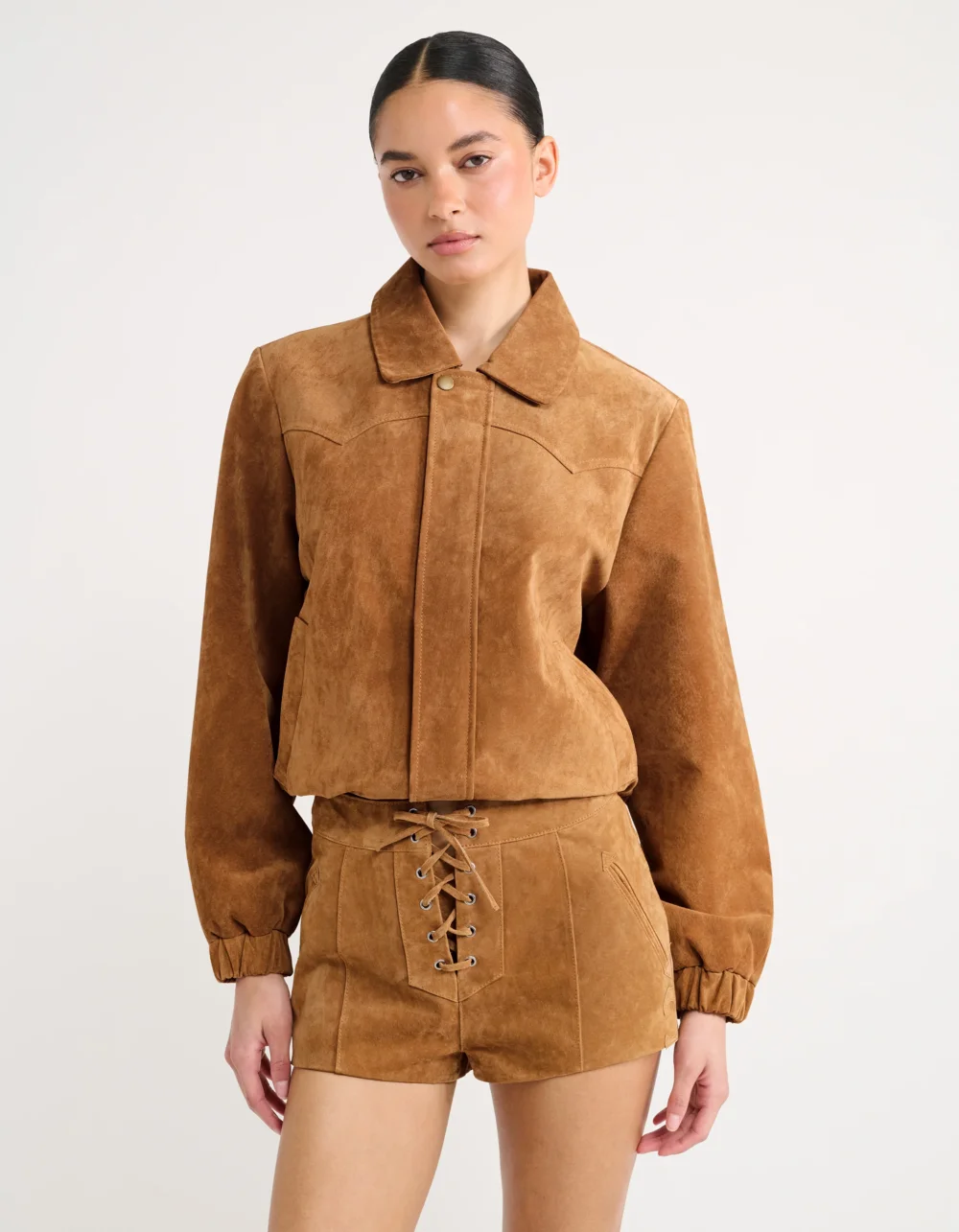 Preston Bomber | Saddle Suede