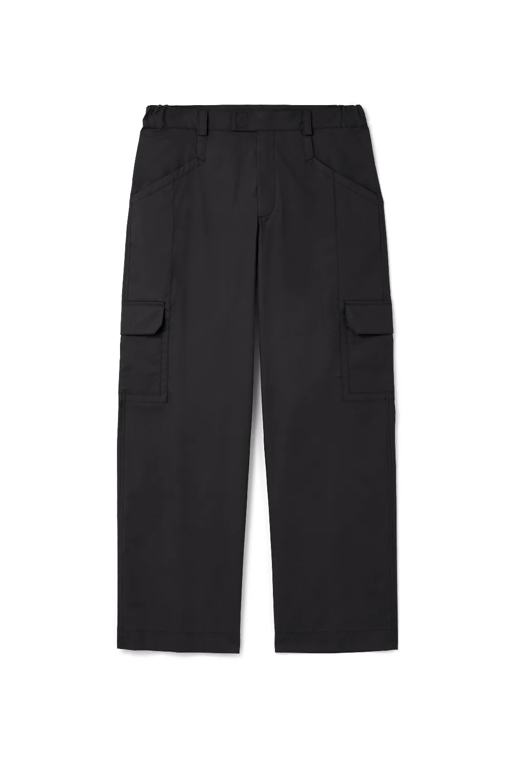 POPLIN CARGO PANTS - OFF BLACK
