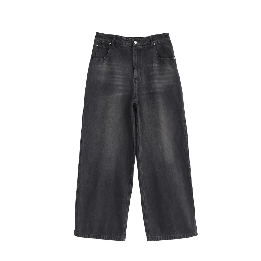 Washed Charcoal Baggy Denim