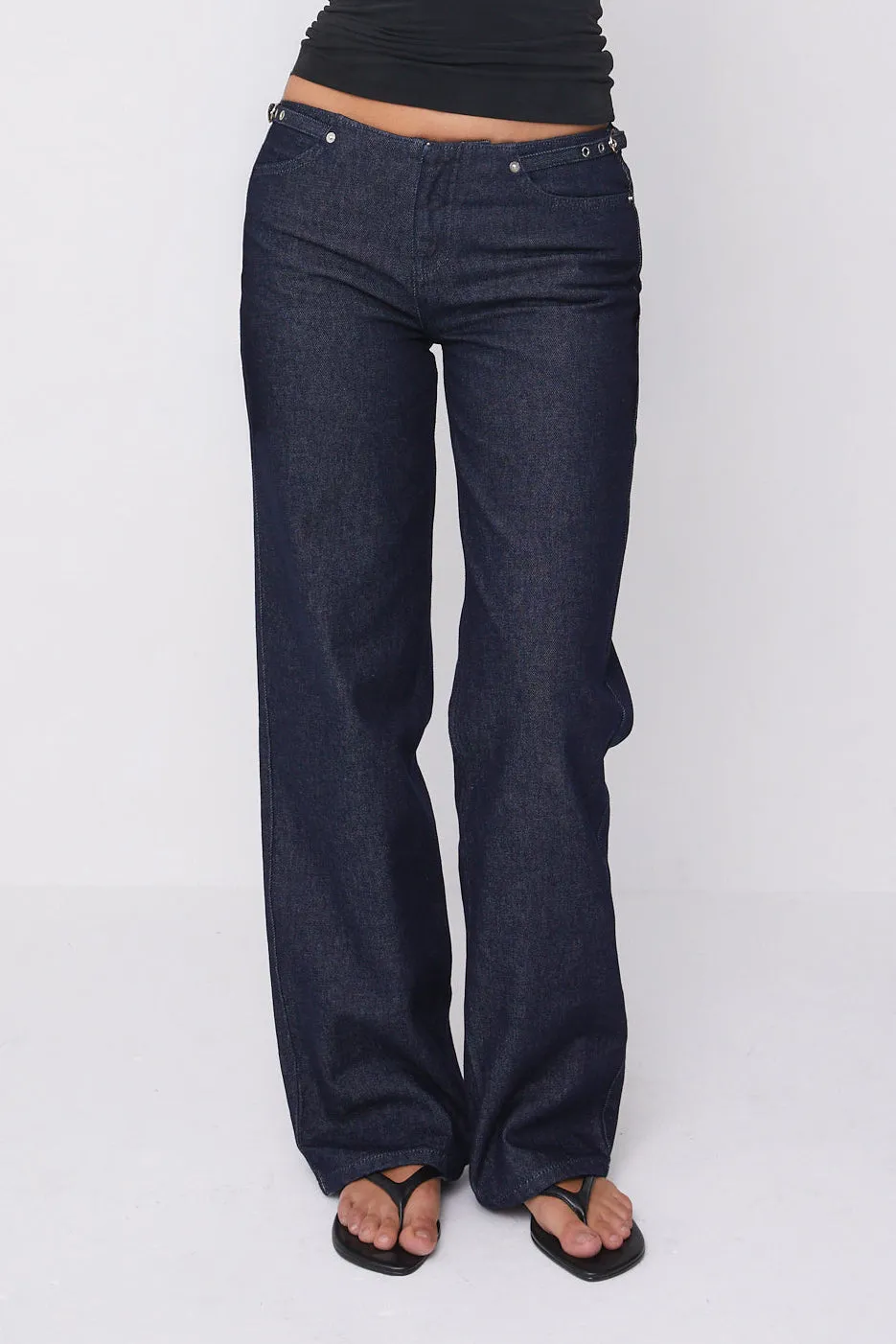 Stevie Low Rise Jeans, Indigo Rinse