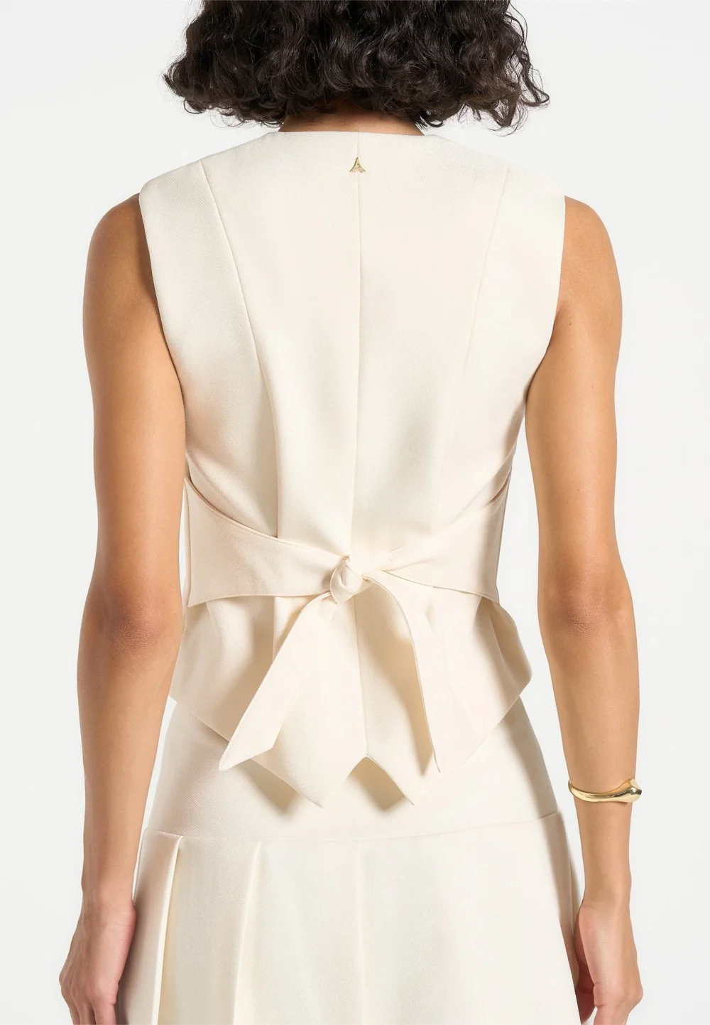 Christine - Tailored Cinch Suit Vest - Off White - 3