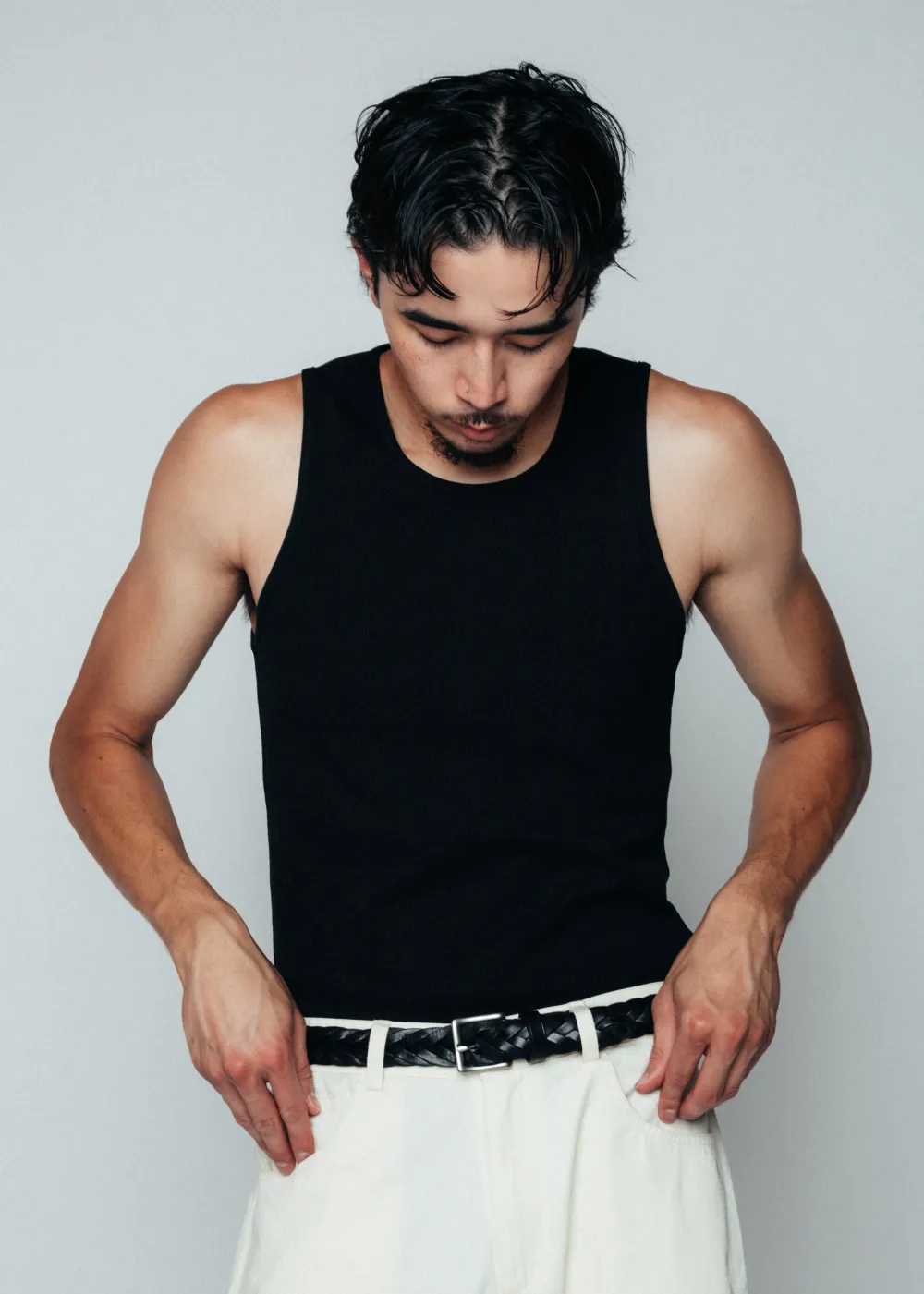 Cotton Ribbed Tank (Black)
