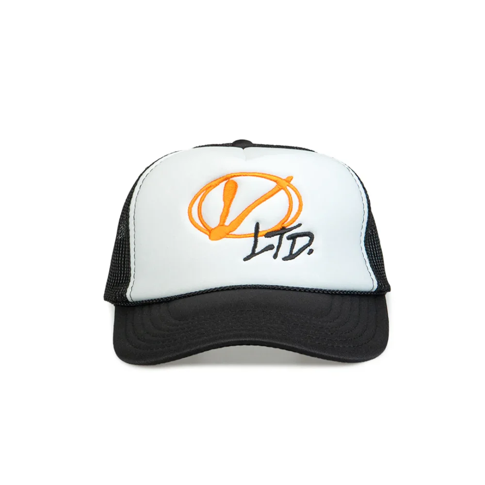 VANOSS® | BURNING TRUCKER HAT (WHITE / BLACK)