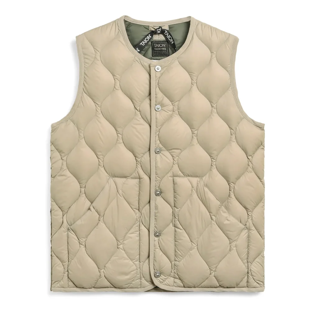 Military Crew Neck Down Vest (Soft Shell)