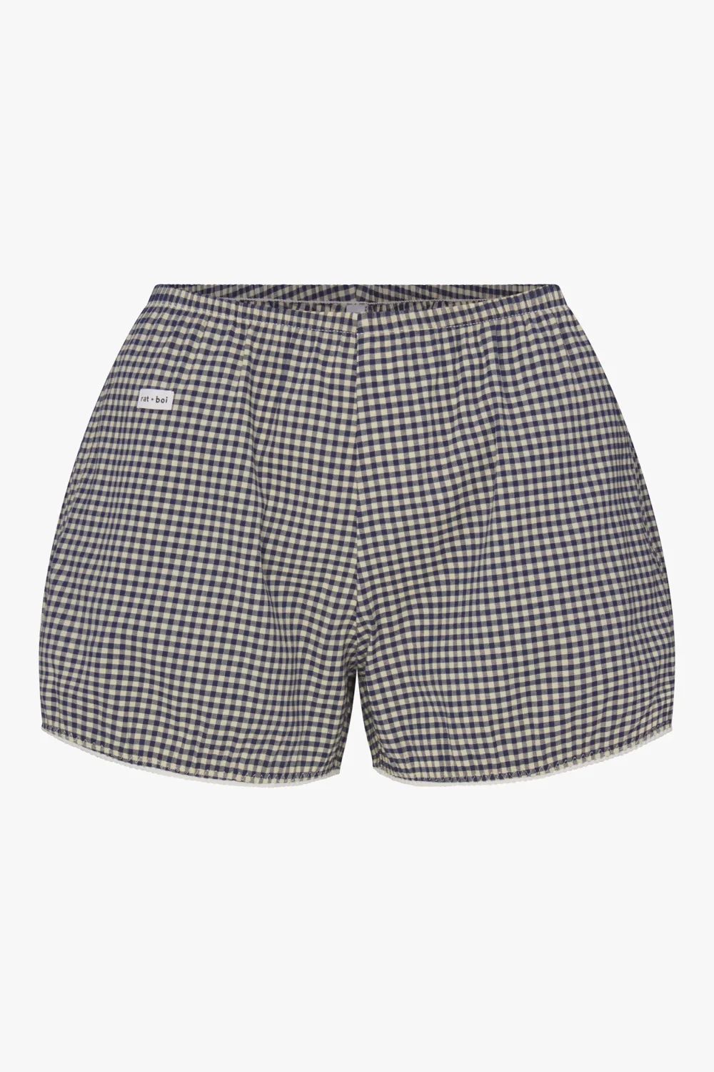 EASY BLOOMER SHORT IN NAVY GINGHAM