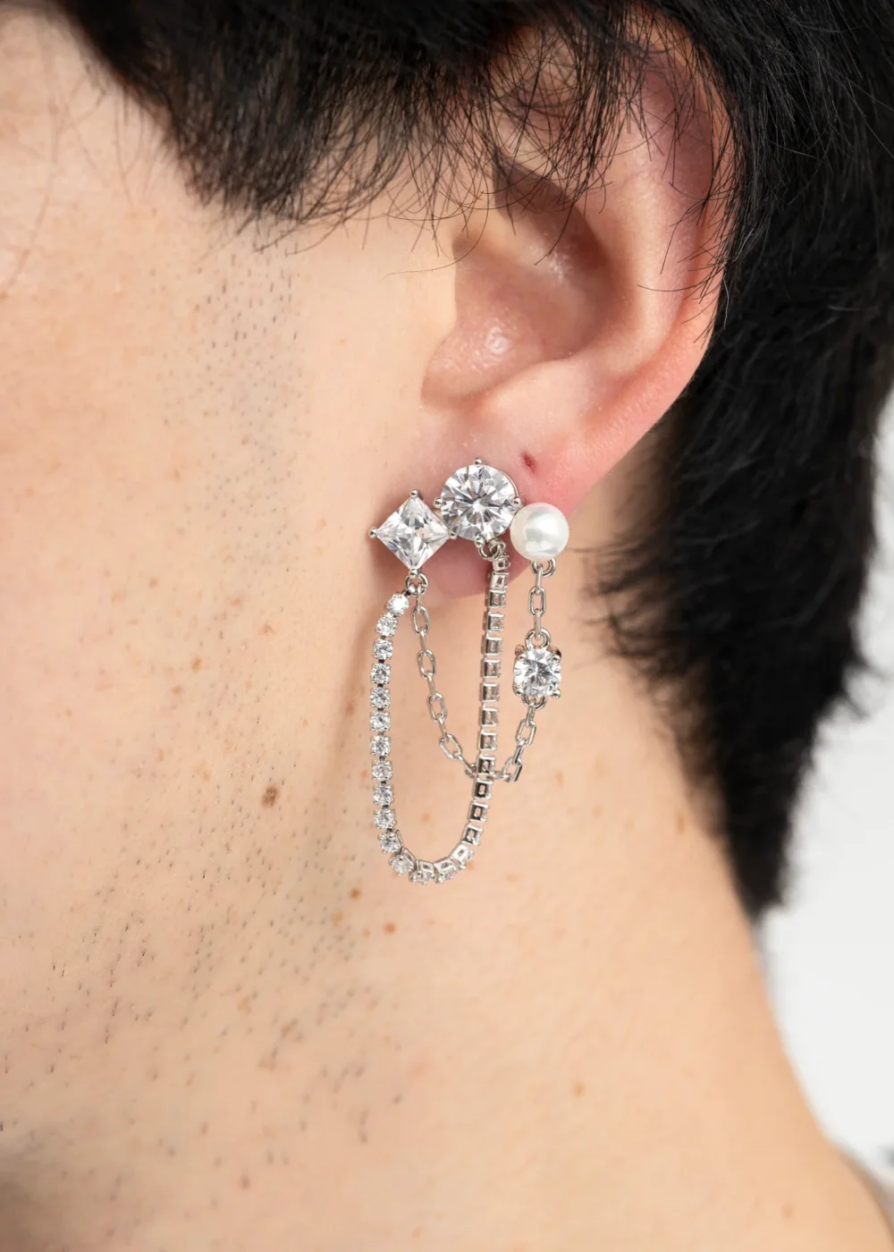 Rhinestone MOON CINEMA Earring - Single - 3