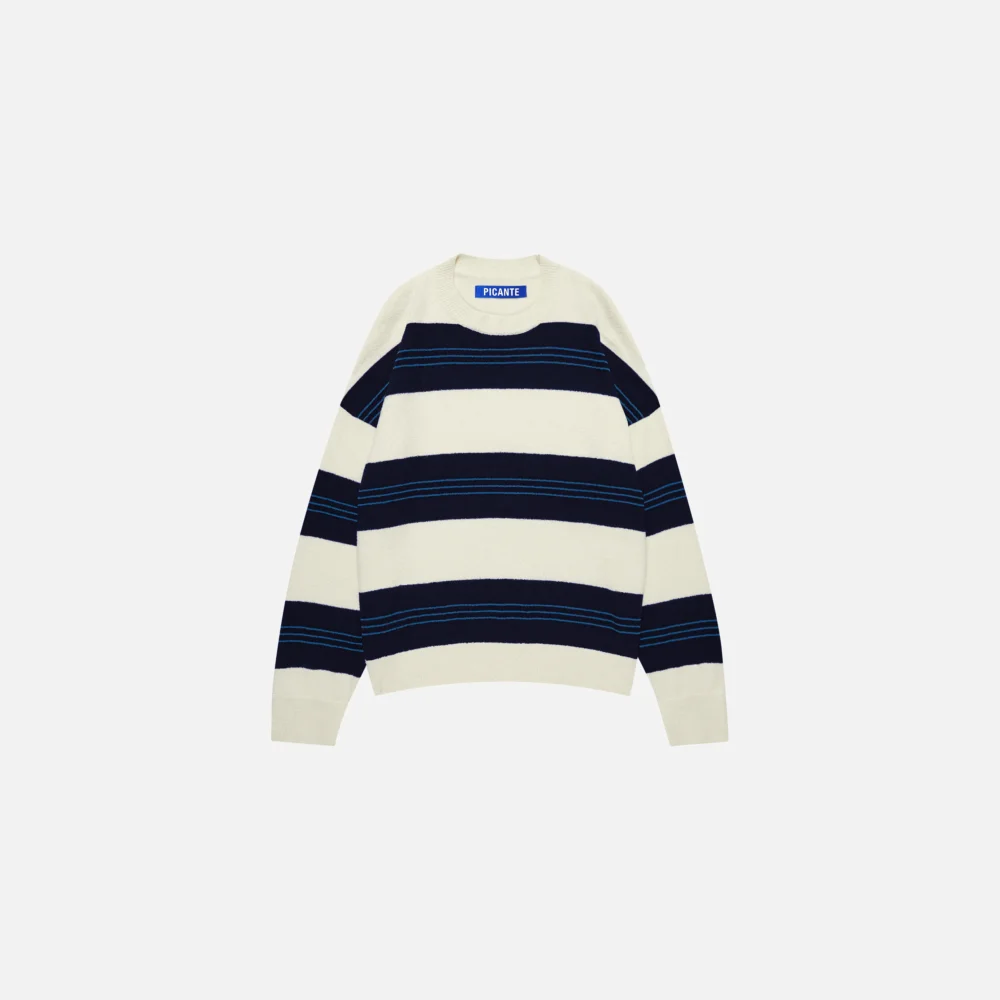 Boucle Knit Striped Sweater