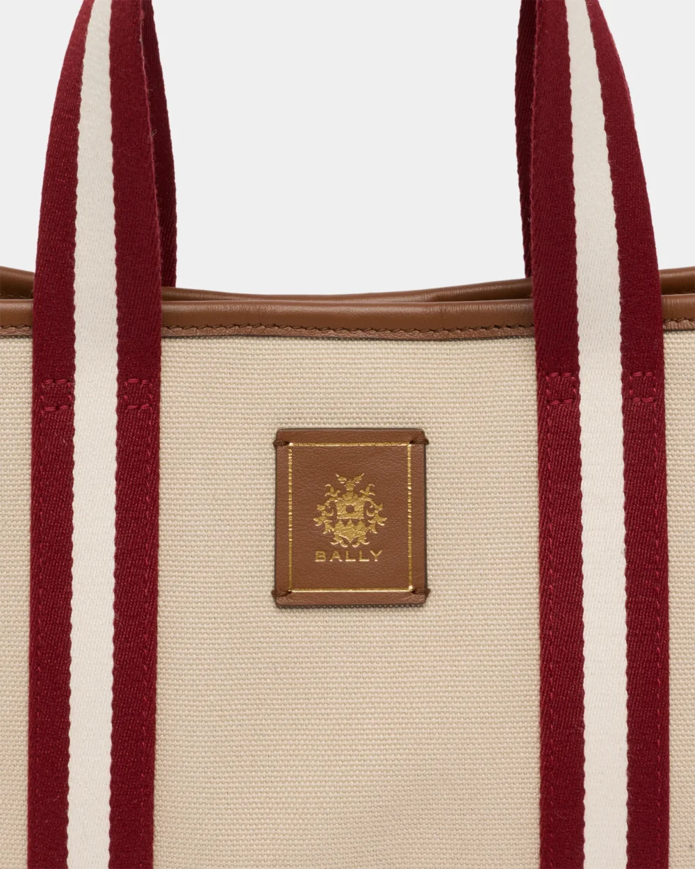 Edelbliss Tote Bag in Ivory Canvas with a Bally Ribbon - 5