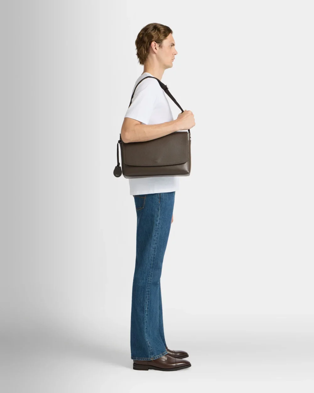Capitol Crossbody Bag in Ebano Grained Leather - 2