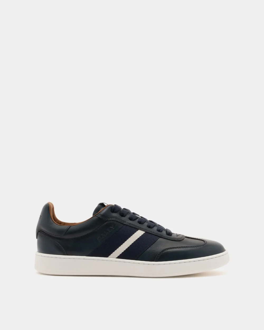 Retro Crest Sneaker In Navy Blue Leather