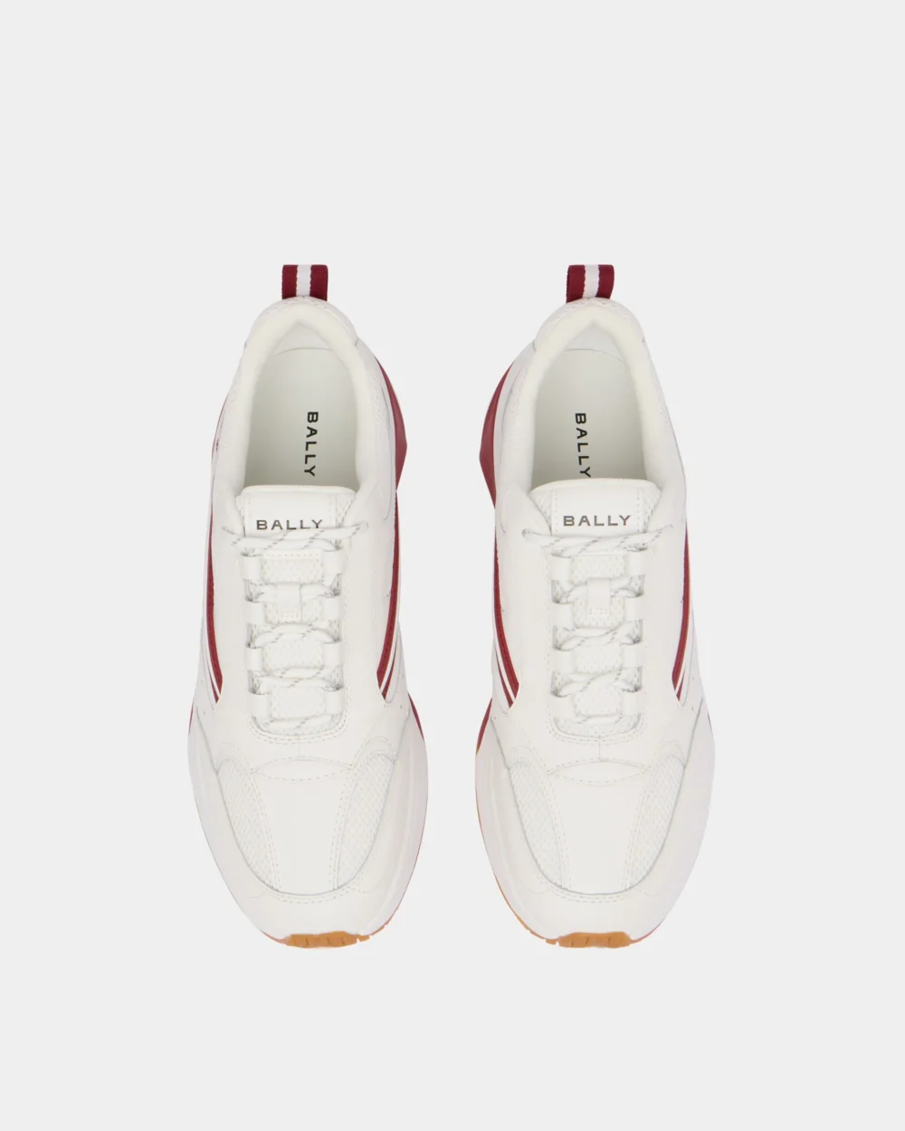 Woge Sneaker in White and Red Leather and Fabric - 5