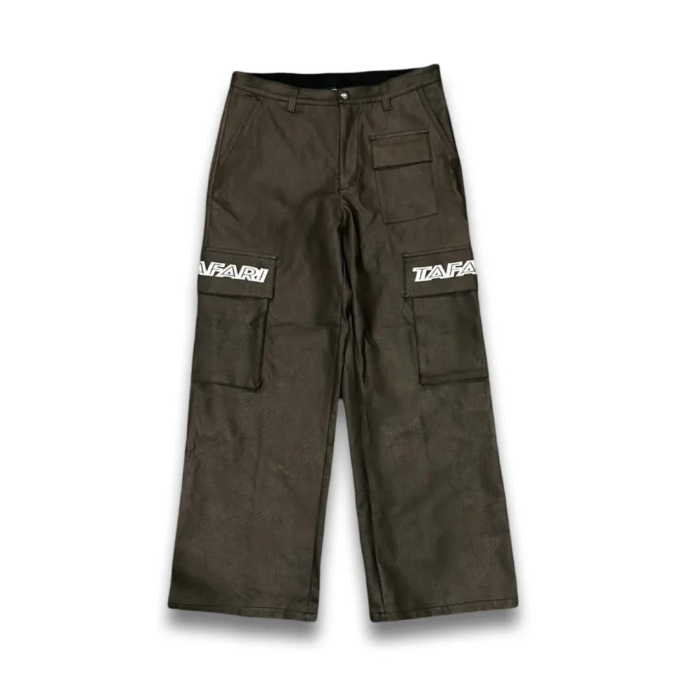 LEATHER CARGO PANTS
