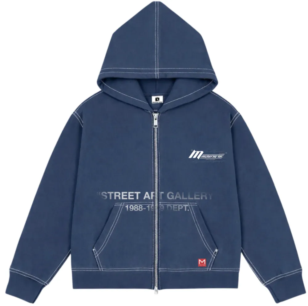 Navy Contrast Zip up