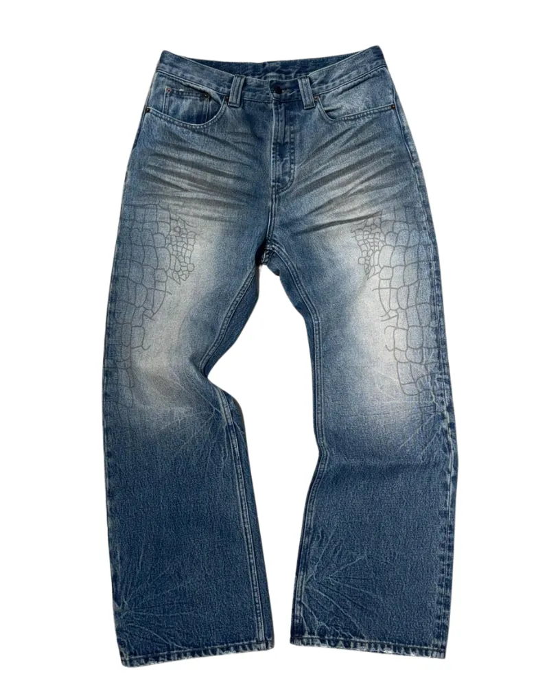 FINELLI Snake Denim Pants Deep Blue Tint
