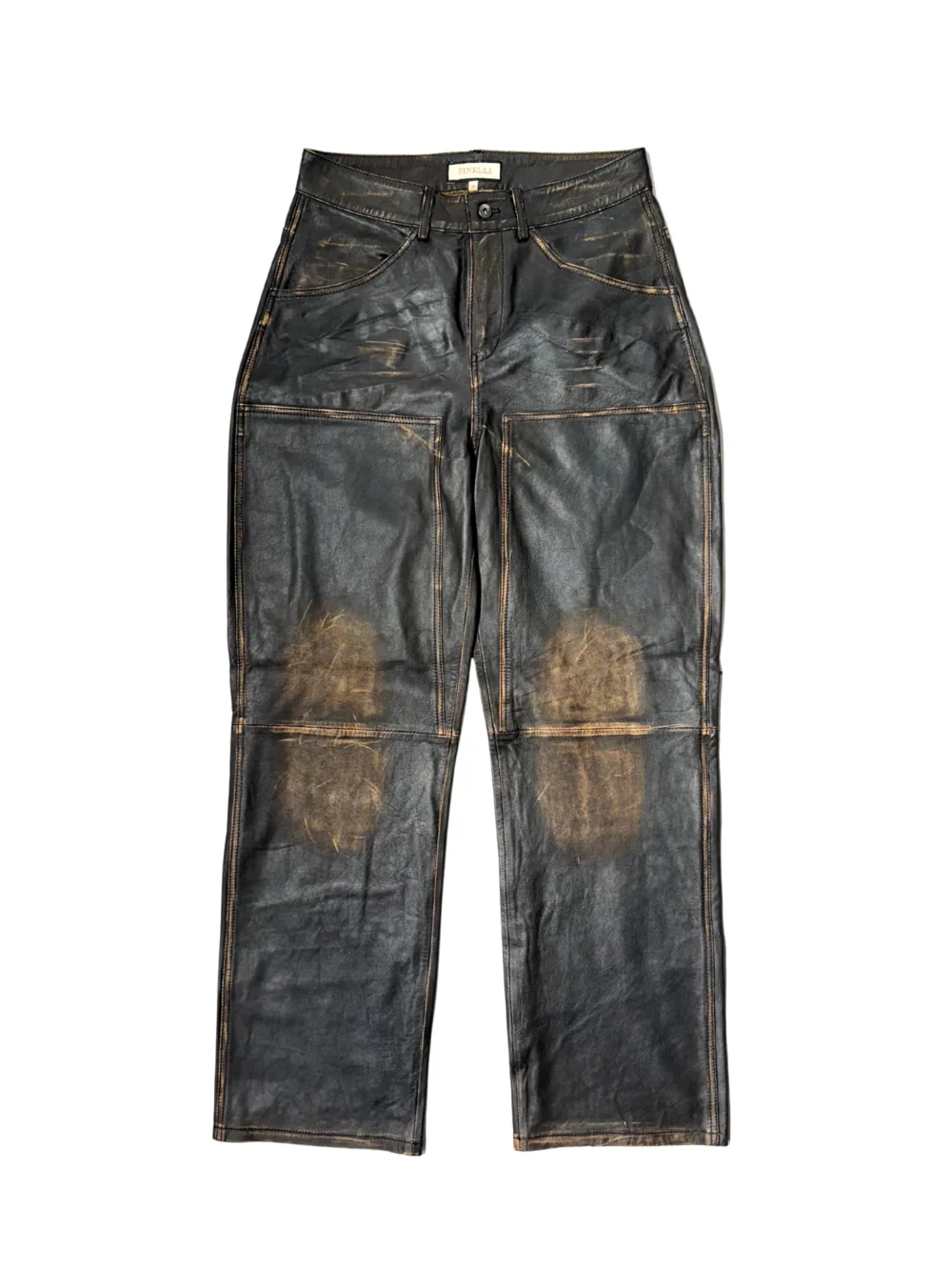 FINELLI Brown Leather Pants