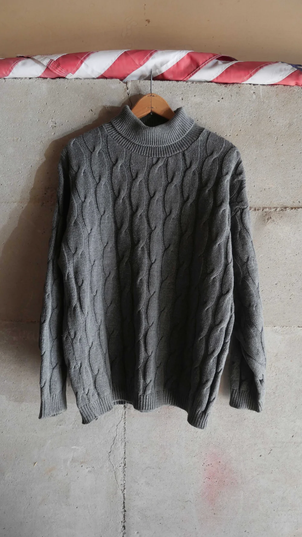 1990s Forest Green Cable Knit | L