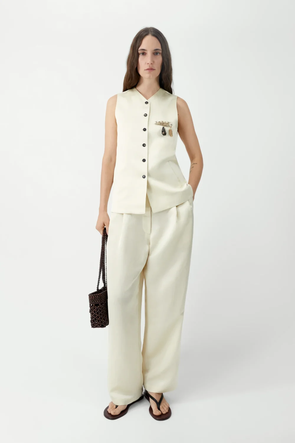 SATIN TAILORED VEST