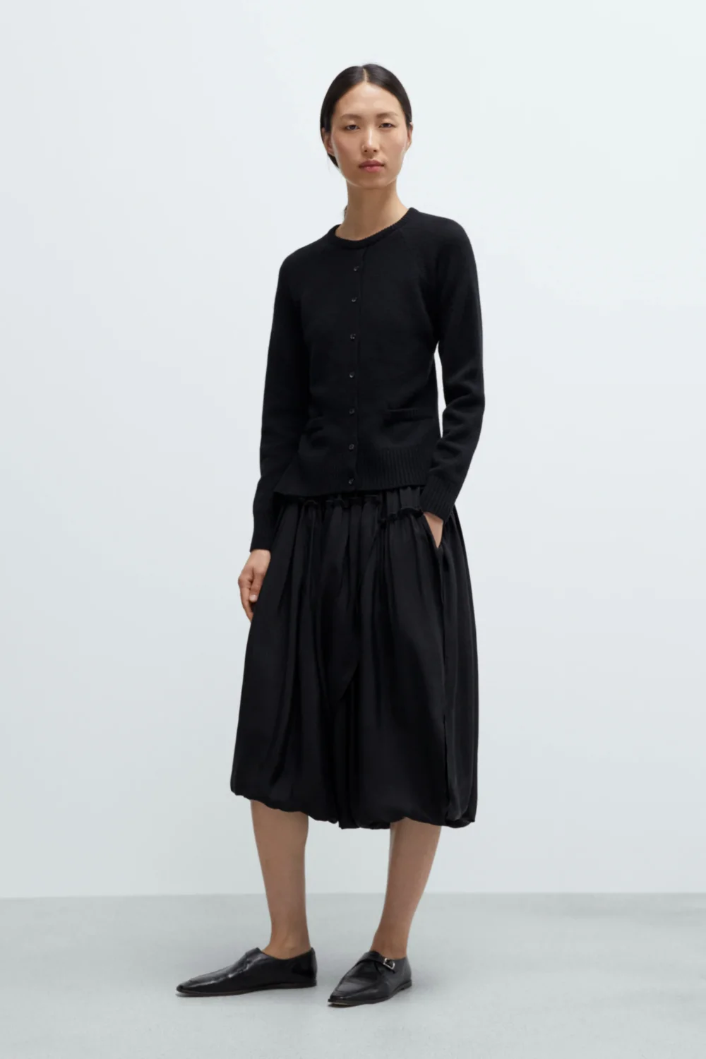 MERINO WOOL OPEN-BACK CARDIGAN