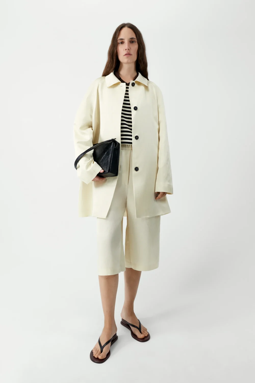 SATIN MID COAT