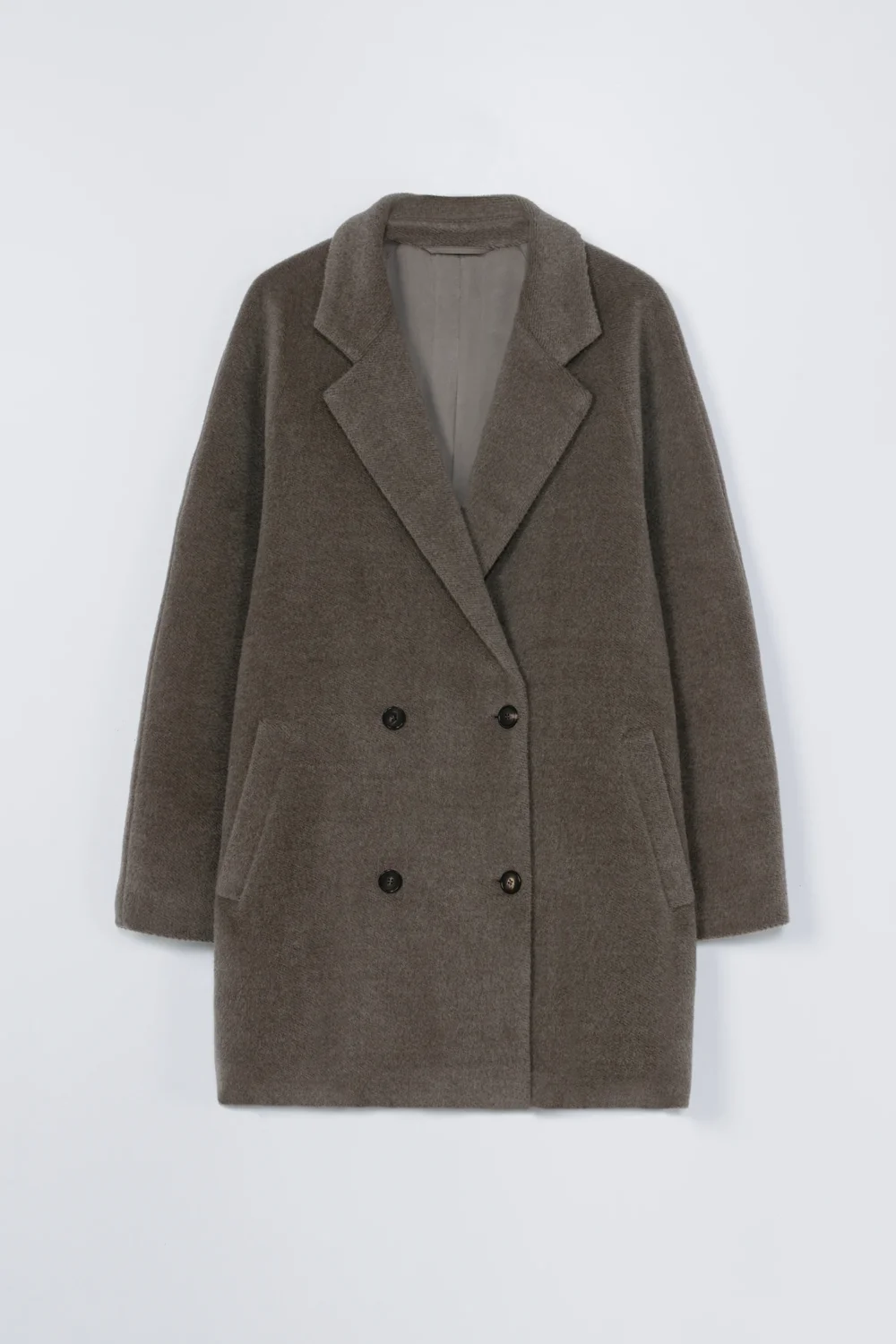 DOUBLE-BREASTED WOOL COAT - 4