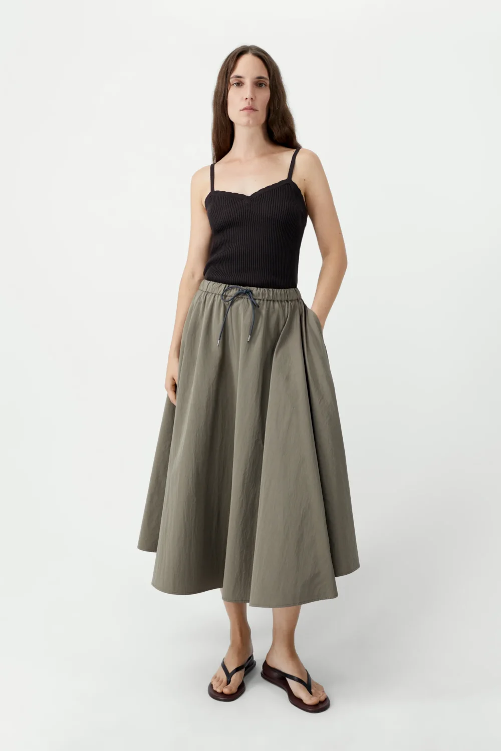 COTTON & SILK RIBBED TANK TOP