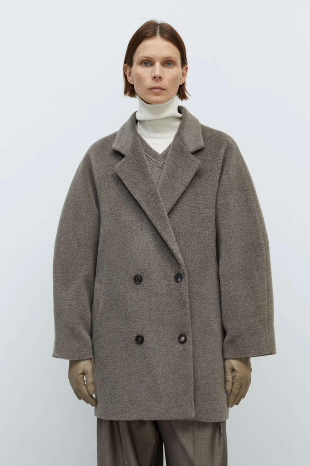 DOUBLE-BREASTED WOOL COAT - 2