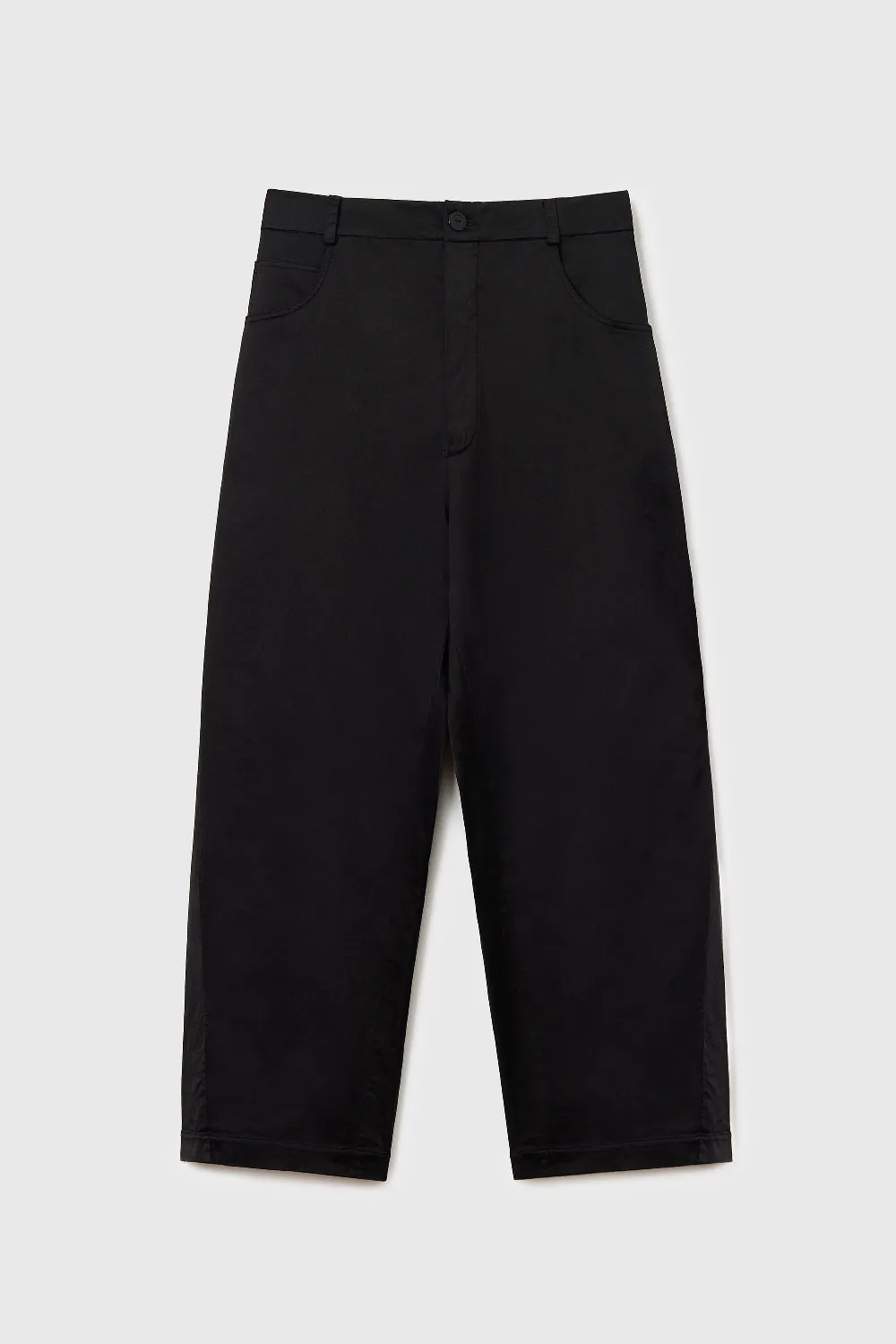 SATIN STRAIGHT PANTS BLACK