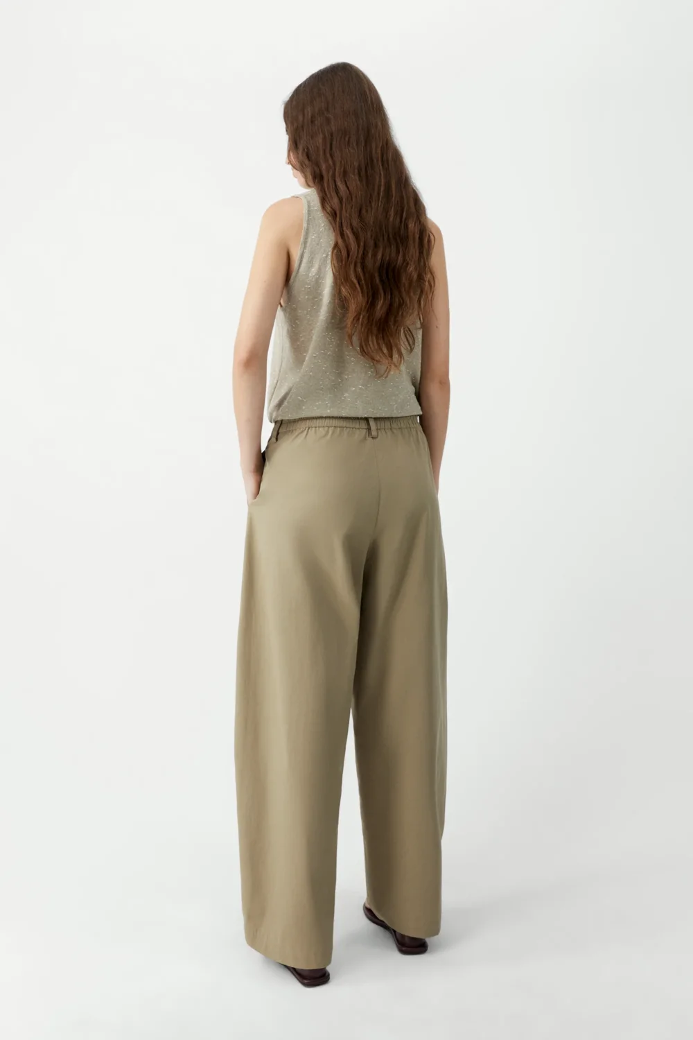 COTTON CURVED PANTS - 3