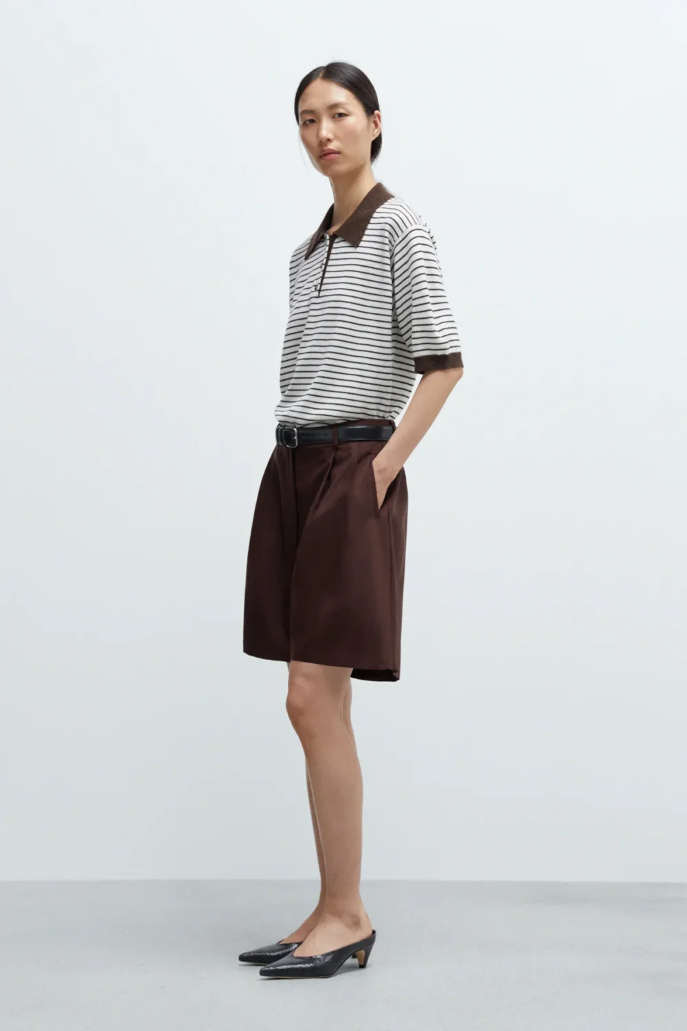 MERINO WOOL STRIPED POLO
