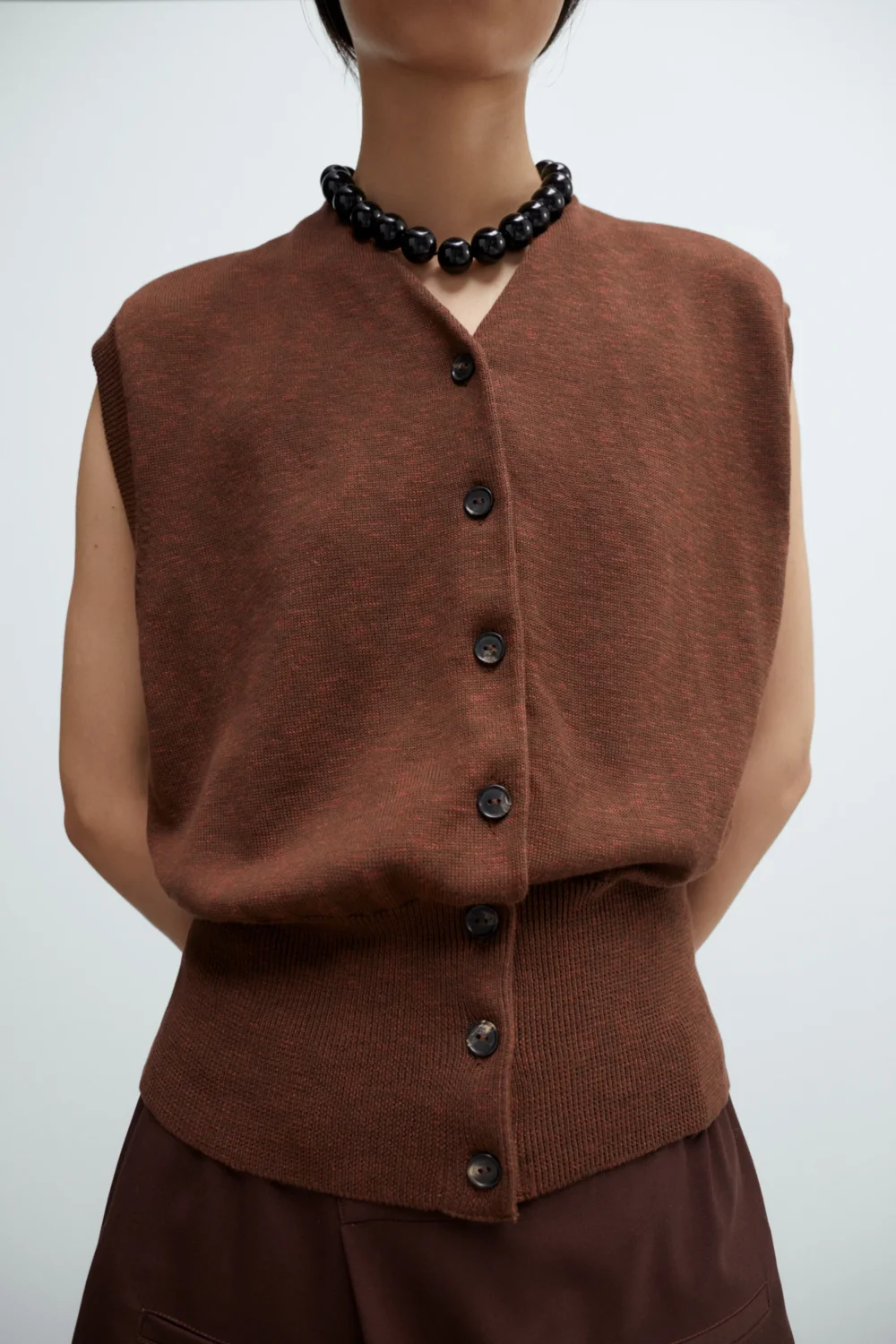 FLECKED COTTON WAISTCOAT - 2