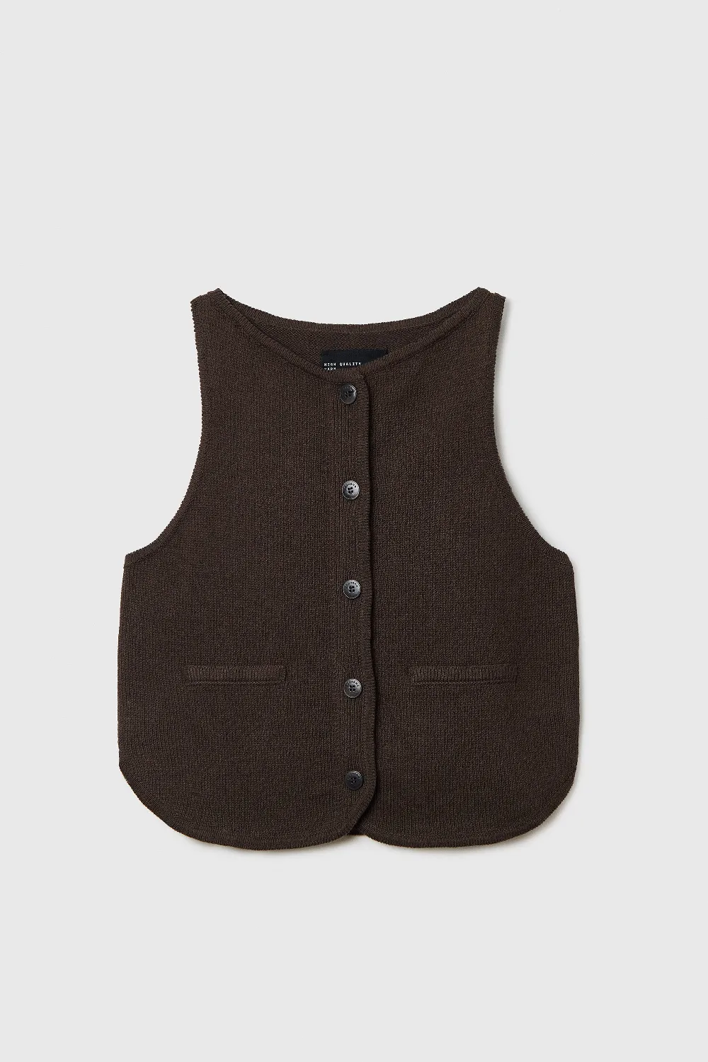 BOAT-NECK WAISTCOAT BROWN