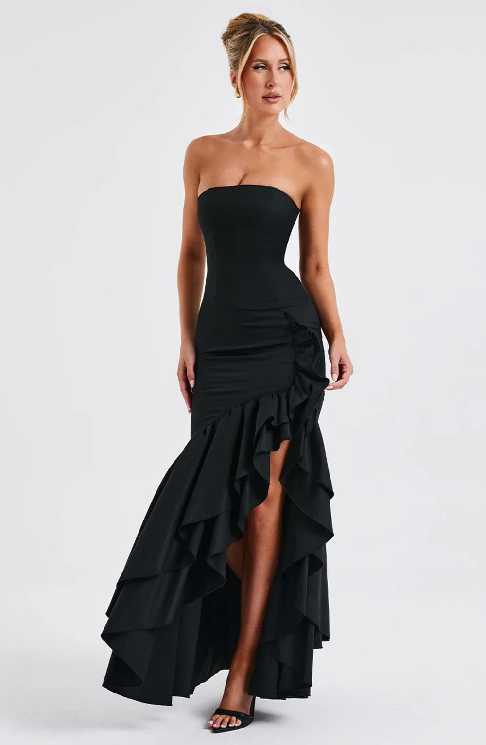 Angelina Maxi Dress - Black - 4