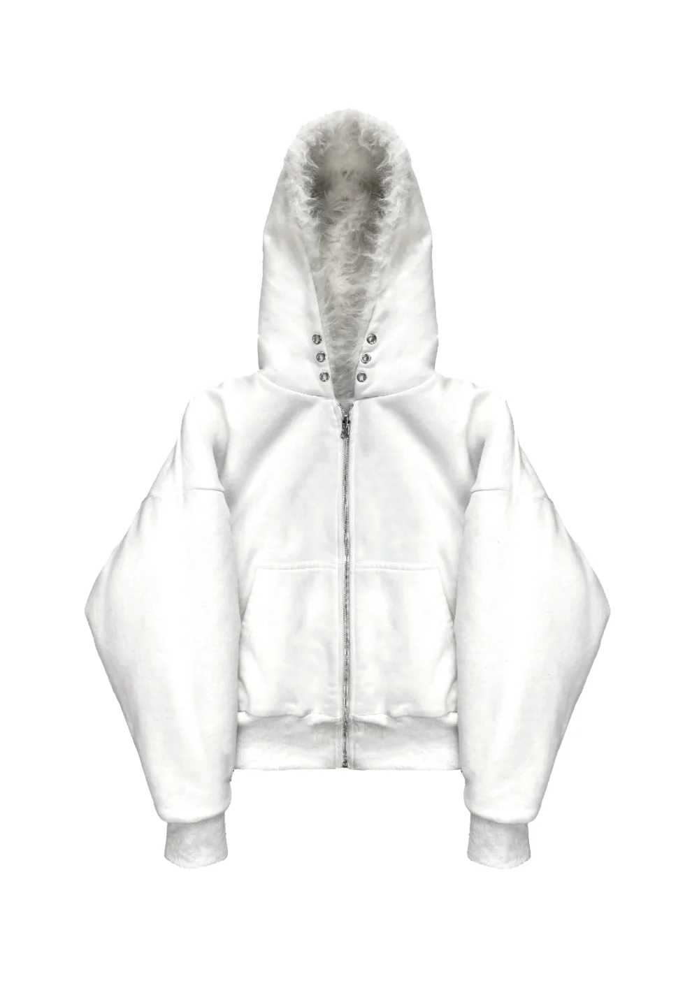 YETI FUR REVERSIBEL ZIP HOODIE JACKET
