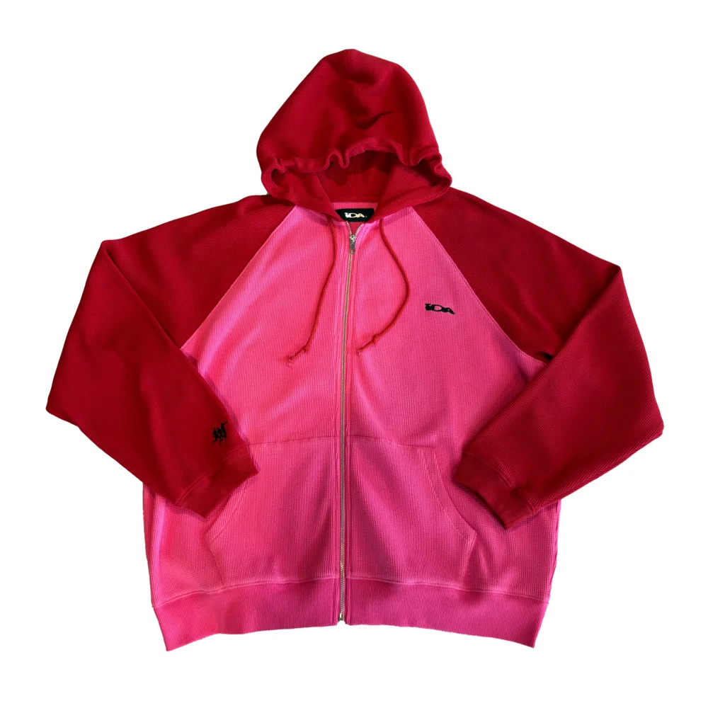 COMO WAFFLE ZIP UP PINK RED