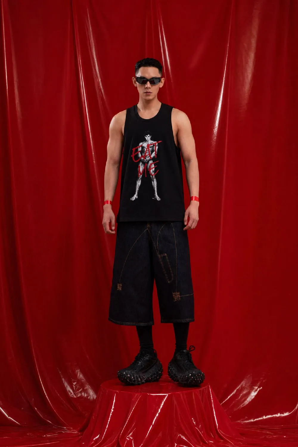 CLP Retro Contrast Stitch Straight-Leg Jorts - 4
