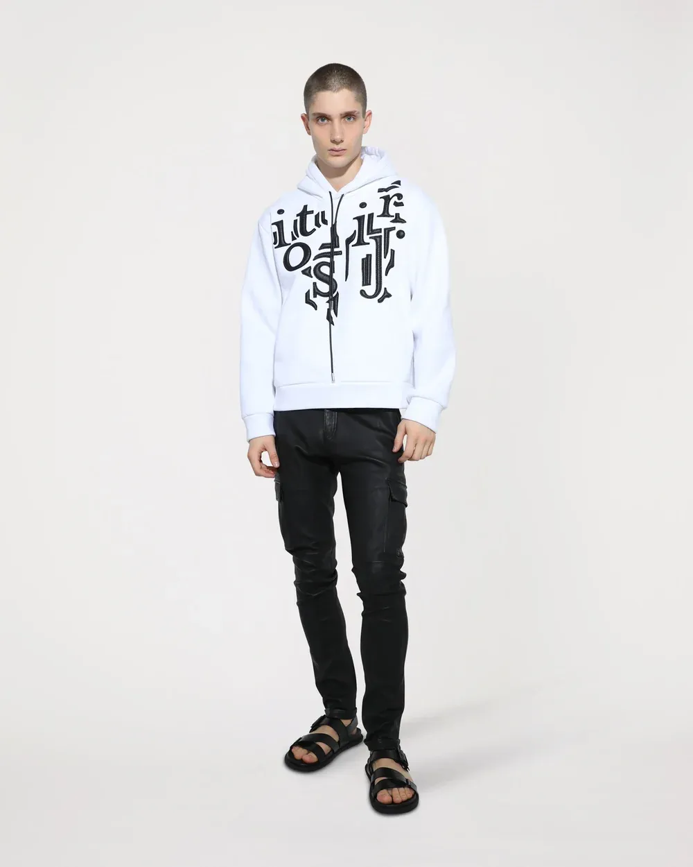 ATRIX Embroidered White Hoodie