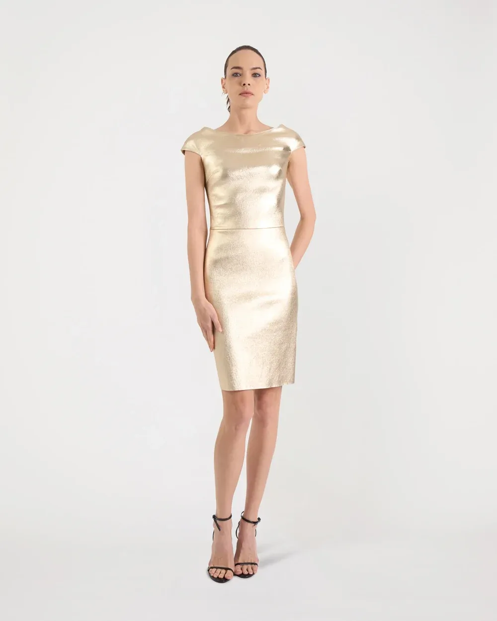 ATLANTIC Leather Dress in Champagne