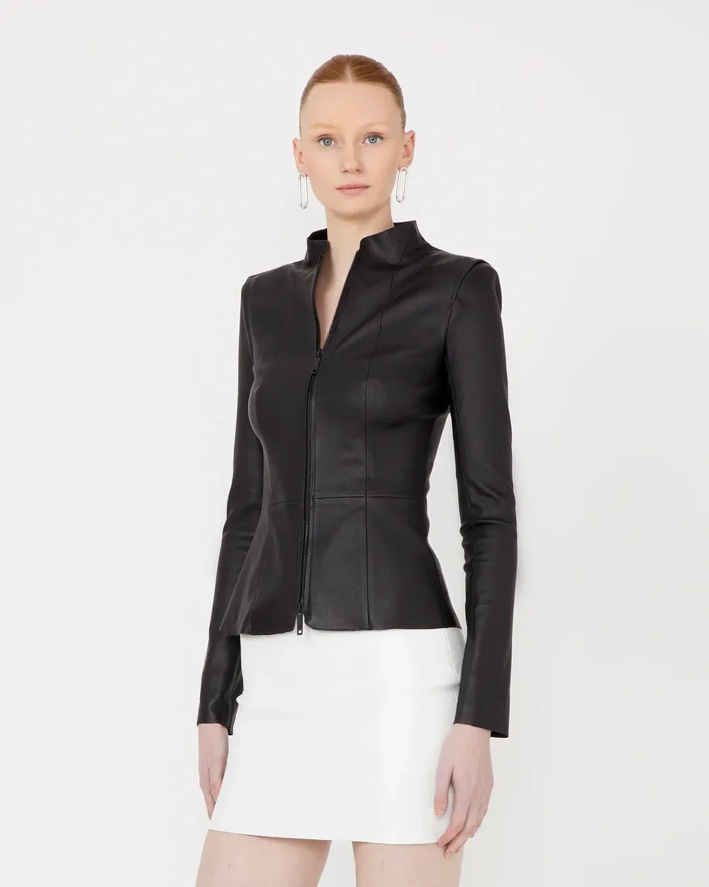 GATTACA — Fitted Jacket in Black Stretch Lambskin Leather